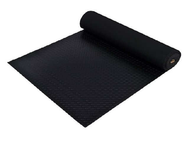 Коврик-дорожка ПВХ  РИФЛЕНЫЙ 2мм 0,9*10м, против скольжения, черный VORTEX ПО 1 МЕТРУ							¶